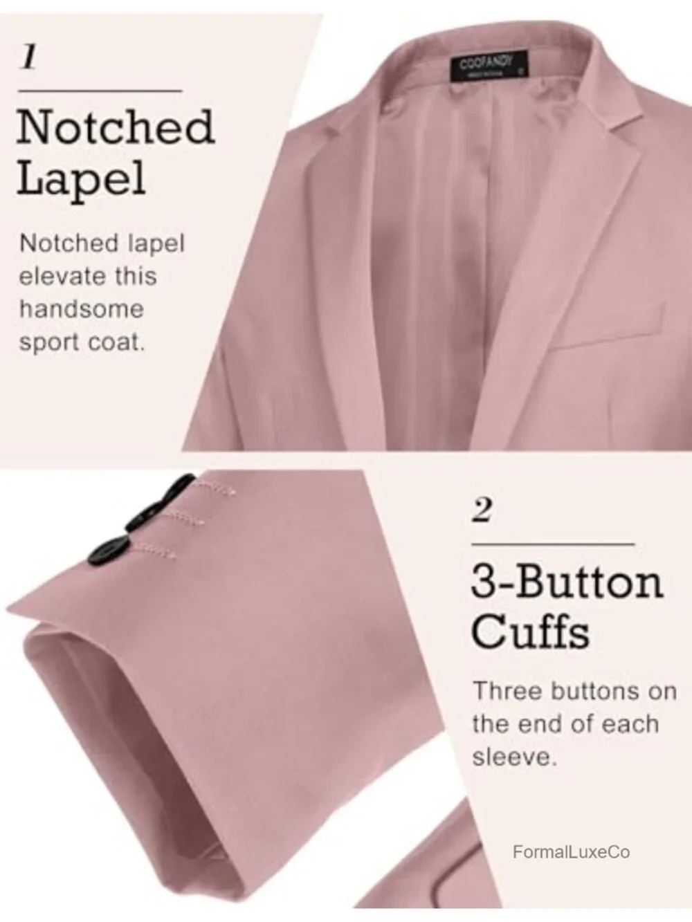 Sport Coat One Button Notch Lapel Lightweight Men's Blazer Business Suit Jacket